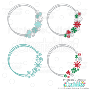 Snowflake Circle Frame SVG File