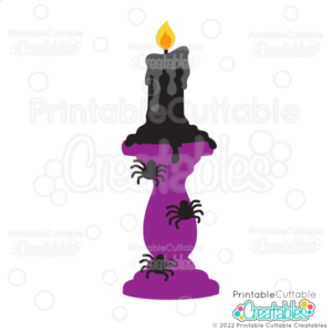Spooky Halloween Candle SVG Cut File