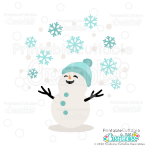 Happy Snowman Looking Up SVG File