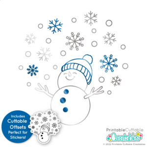 Snowman Looking Up Single Line SVG File