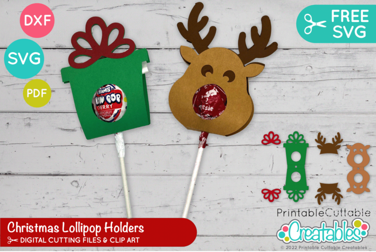 Christmas Lollipop Holders Free SVG Files for Cricut