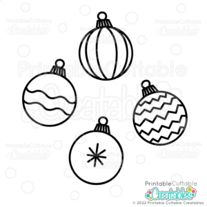Hand Drawn Christmas Ornaments Free SVG Files
