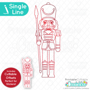 Christmas Nutcracker Single Line SVG File