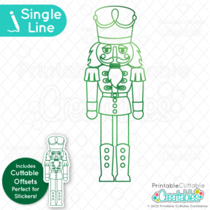 Christmas Nutcracker 2 Single Line SVG File