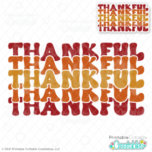 Thankful Stacked Retro SVG File