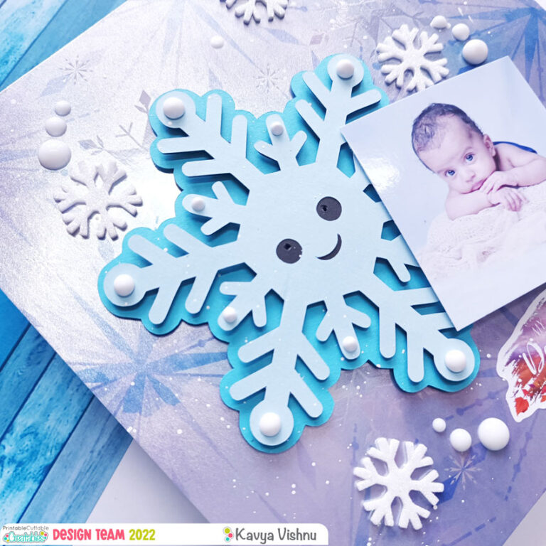 Snowflake Layoit Winter Snowflake Scrapbook Layout