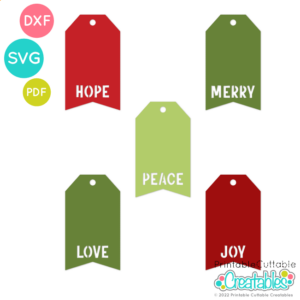 Christmas Sentiment Gift Tags SVG Freebie