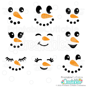Snowman Faces SVG Free Files