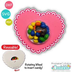 Valentine Heart Dome Candy Holder SVG File