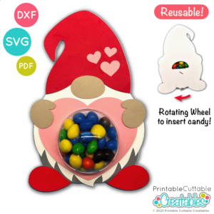 Valentine Gnome Dome Candy Holder SVG File