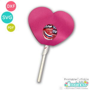 Heart Valentine Lollipop Holder Free SVG File