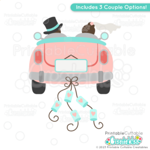 Just Married Wedding Car SVG File