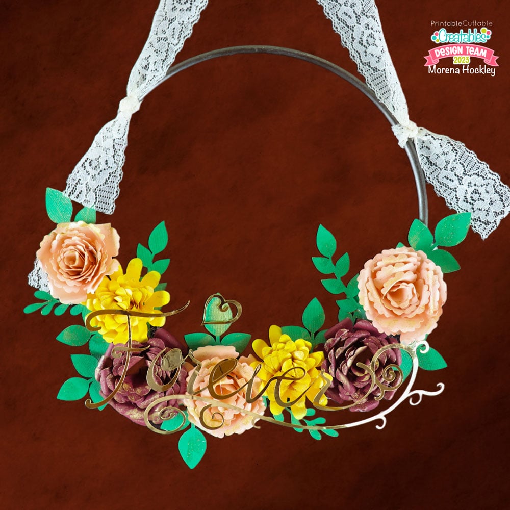 Rolled Paper Flower Mini Wreath 1 Rolled Paper Flower Mini Wreath