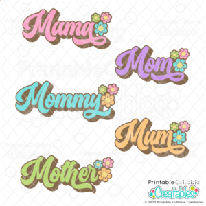 Mom Retro Titles SVG Files