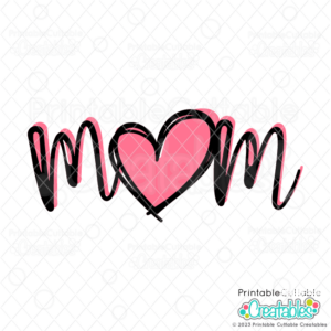 Mom Heart Doodle Free SVG File