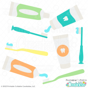 Toothpaste and Toothbrush SVG File