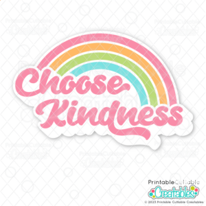 Kindness Rainbow Retro SVG File