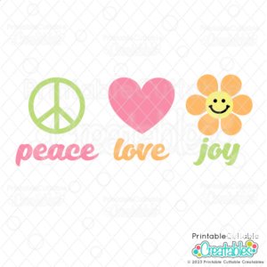 Peace Love Joy Retro SVG File