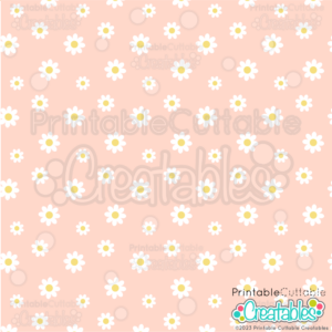 Peach Daisy Free Digital Paper and Seamless Pattern