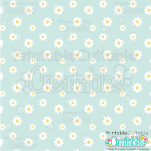 Blue Daisy Free Digital Paper and Seamless Pattern