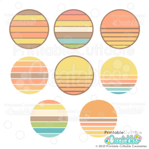 Retro Sunsets Free SVg Files