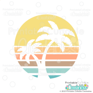 Tropical Sun Free Retro SVG File