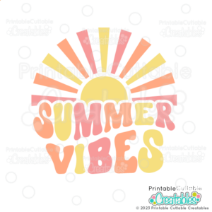 Summer Vibes Retro Sun SVG Freebie