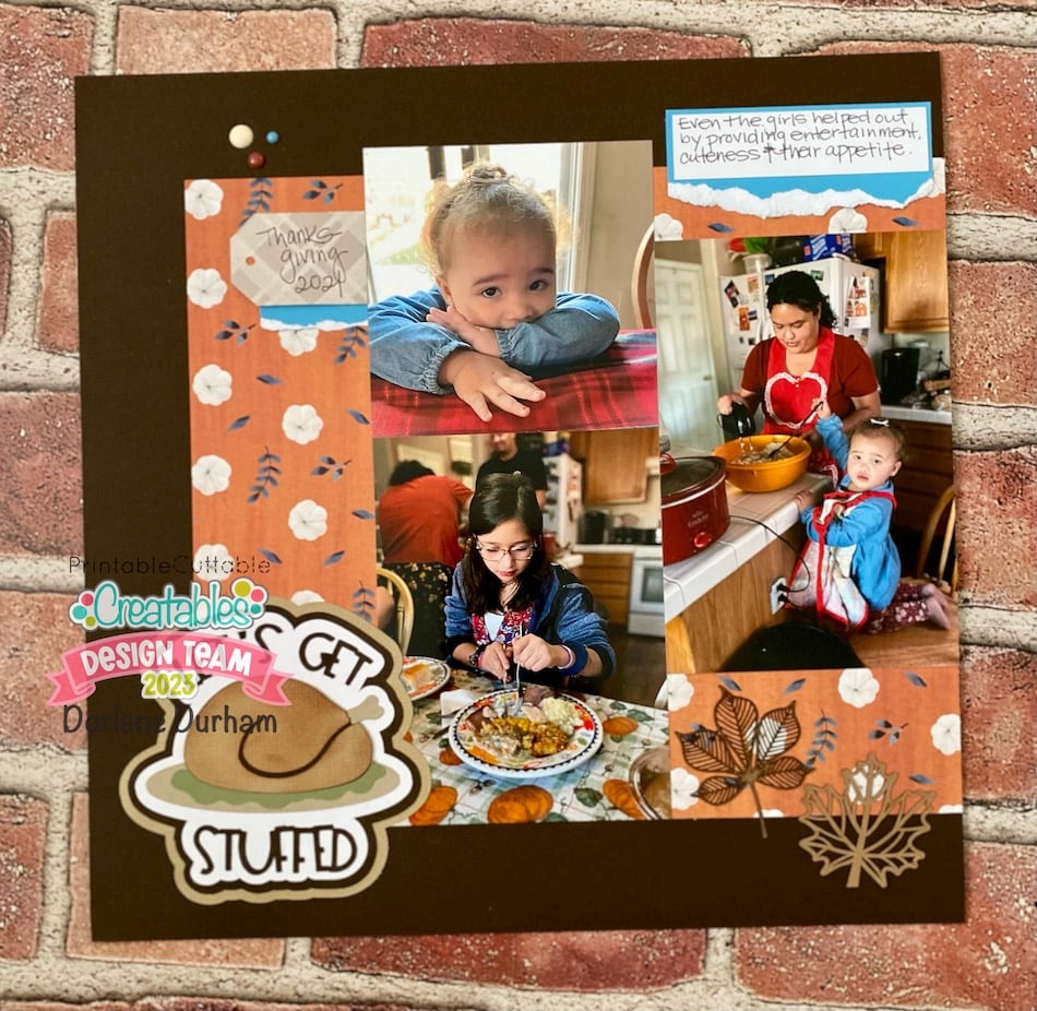 Get Stuffed Thanksgiving Scrapbook Page 3 Thanksgiving Scrapbook Layout