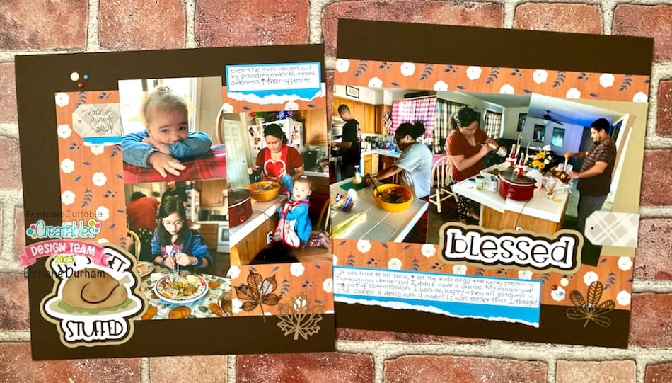 Get Stuffed Thanksgiving Scrapbook Page 4 Thanksgiving Scrapbook Layout Pages