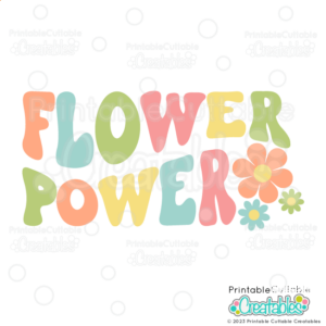 Flower Power Retro Wavy SVG File