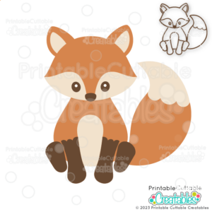 Cute Sitting Fox SVG Cut File for Cricut and Silhouette cutting machines