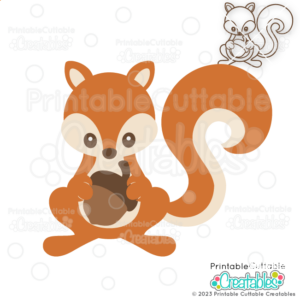 Cute Woodland Squirrel SVG File for Cricut and Silhouette Cutting Machines