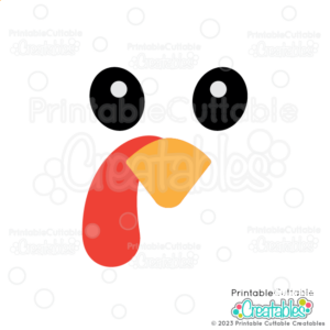 Cute Turkey Face SVG Free File for Cricut and Silhouette cutting machines