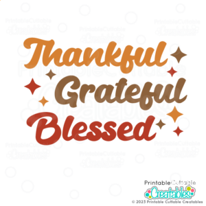 Thankful Grateful Blessed Free SVG Cut File for Cricut