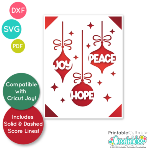 Holiday Ornaments Insert Card Free SVG File
