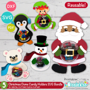 Christmas Dome Candy Holder SVG Bundle
