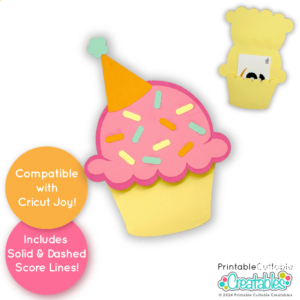 Birthday Cupcake Gift Card Holder SVG File