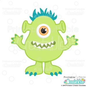 Green-One-Eyed-Monster-SVG-Cut-File-preview-