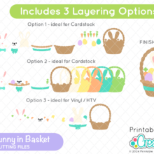 Easter Bunny in Basket SVG File for Cricut & Silhouette