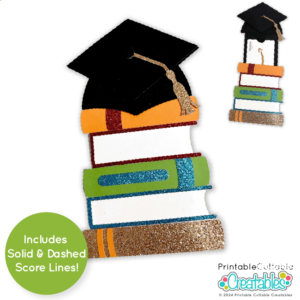 Grad Cap Books Gift Card Holder SVG