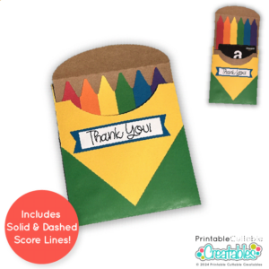 Crayon Box Gift Card Holder SVG File