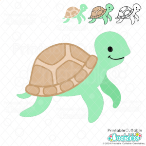 Cute Sea Turtle SVG File & Clipart