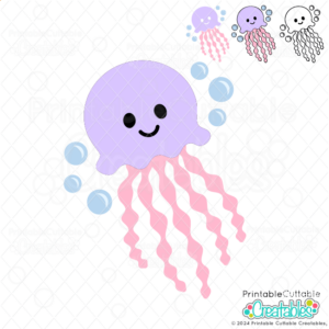 Cute Jellyfish SVG Cut File