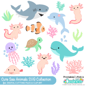 Cute Sea Animals SVG Collection