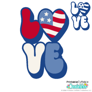 Love Patriotic Free SVG file for Cricut & Silhouette