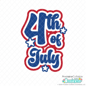 4th of July Free SVG Title