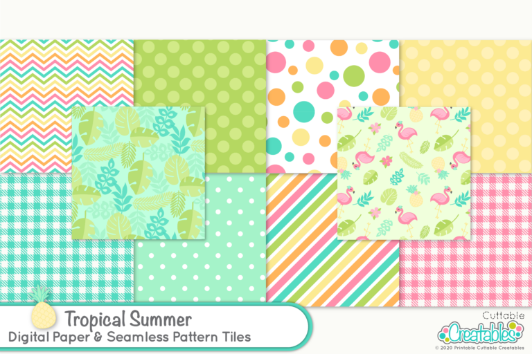 Tropical Summer Digital Paper Pack