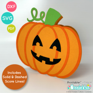 Halloween Pumpkin SVG Shape Card