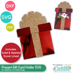 Present Gift Card Holder SVG File