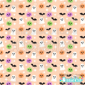 Cute Halloween Digital Paper Peach